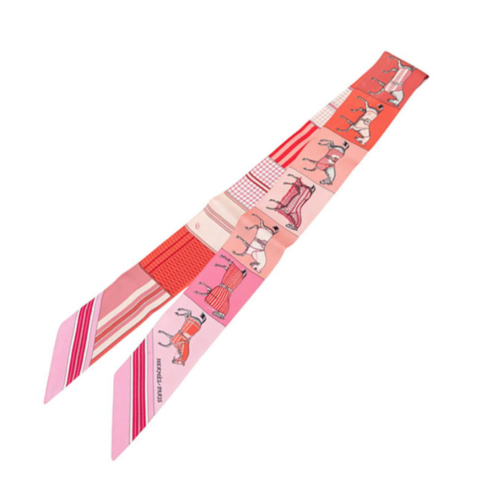 Hermes Twilly Couvertures Nouvelles New Blanket Scarf Muffler Pink Silk Women...